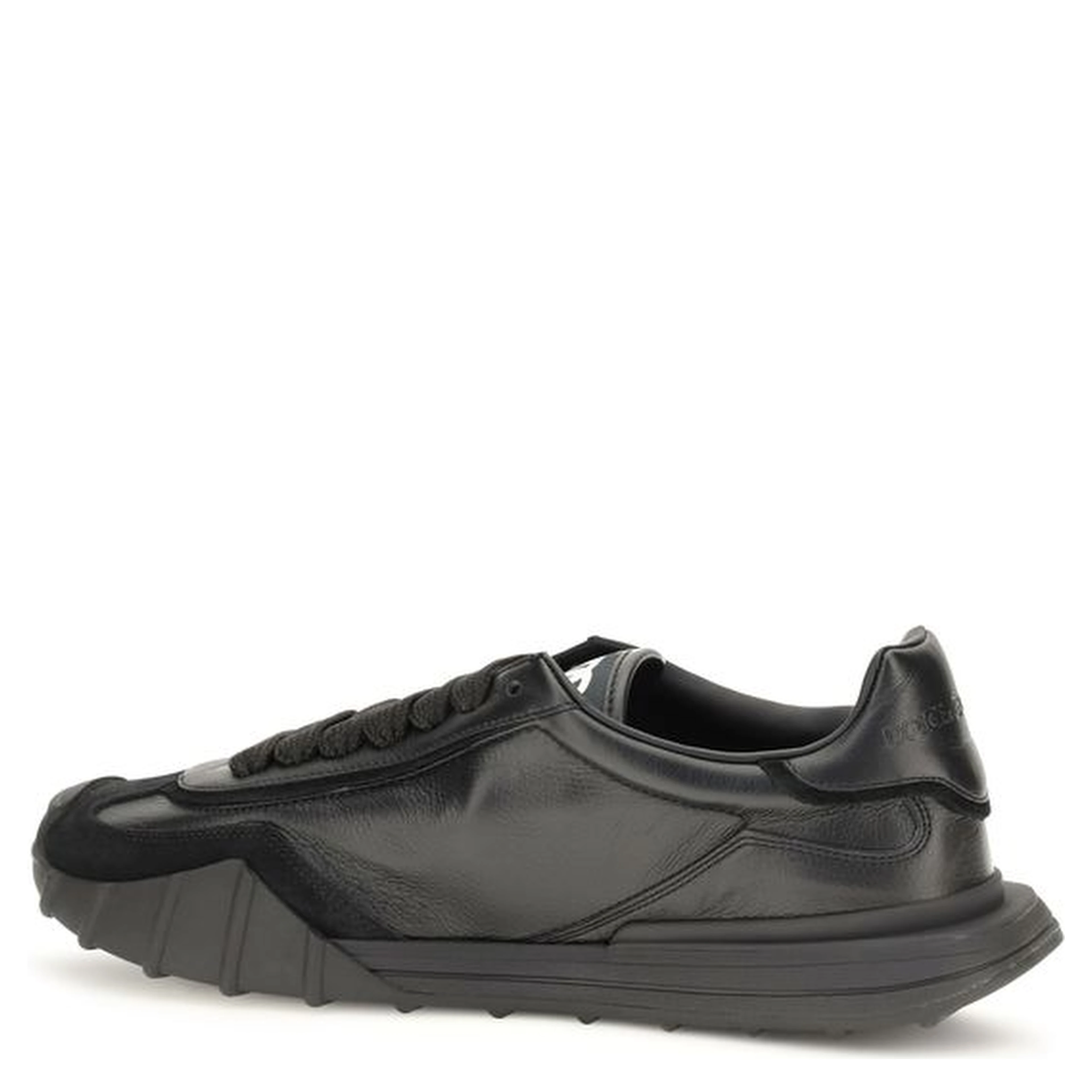 Black Calf Leather Bos Taurus Athletic Sneakers