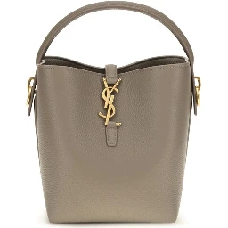 Beige Calf Leather Bos Taurus Backet Bag