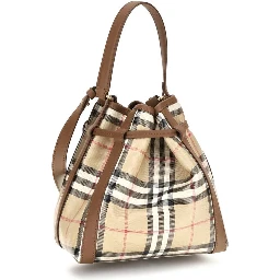 Beige Calf Leather Bos Taurus Backet Bag
