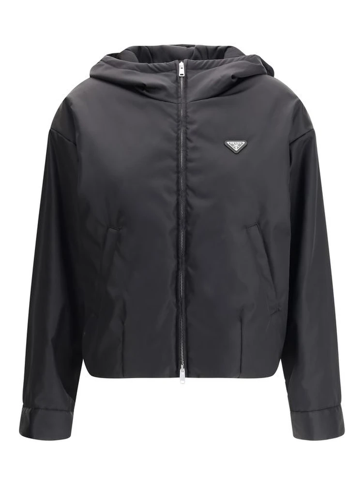 Black Recycled Polyamide Shell Jacket