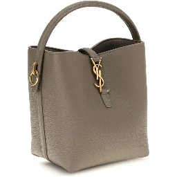 Beige Calf Leather Bos Taurus Backet Bag