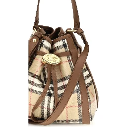 Beige Calf Leather Bos Taurus Backet Bag