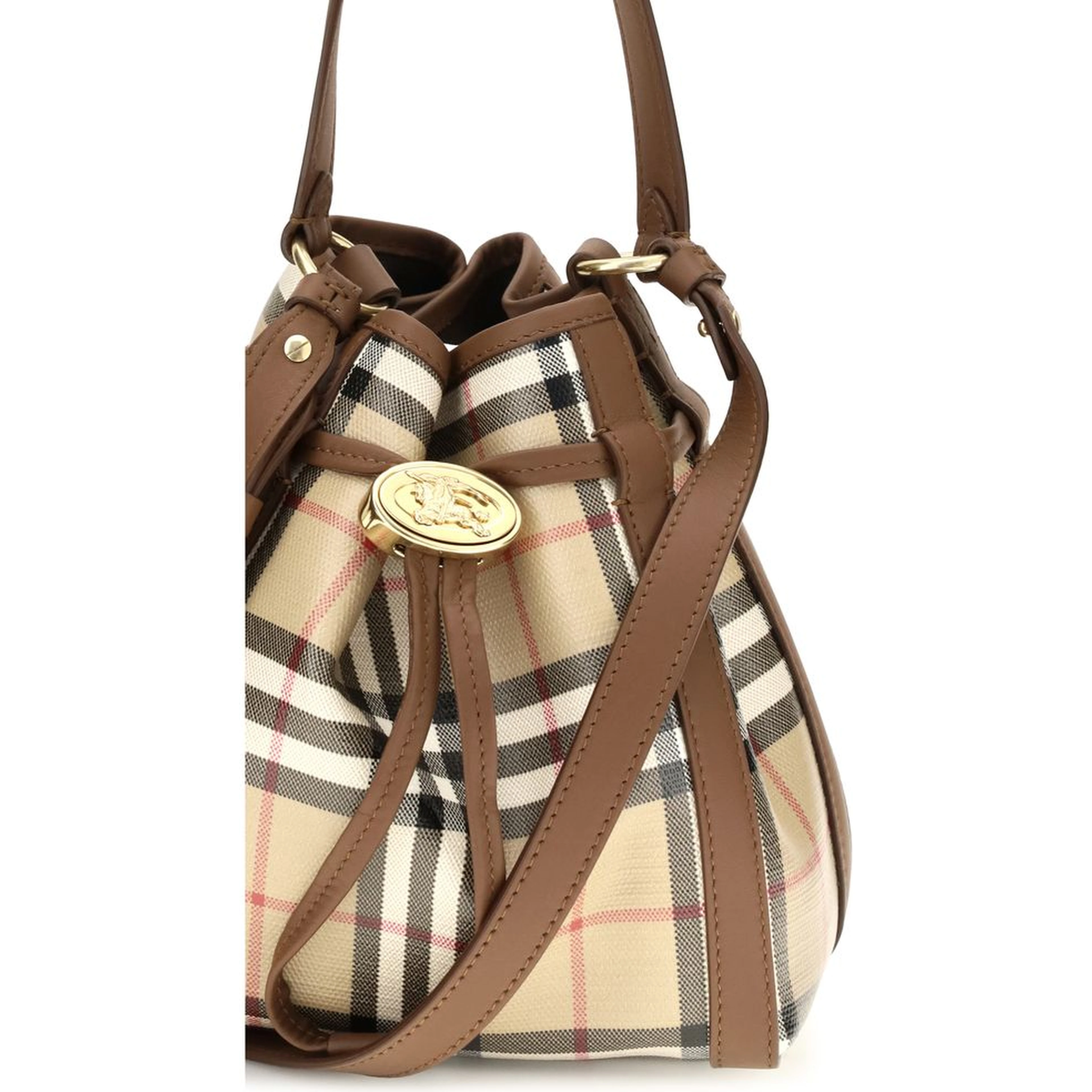 Beige Calf Leather Bos Taurus Backet Bag