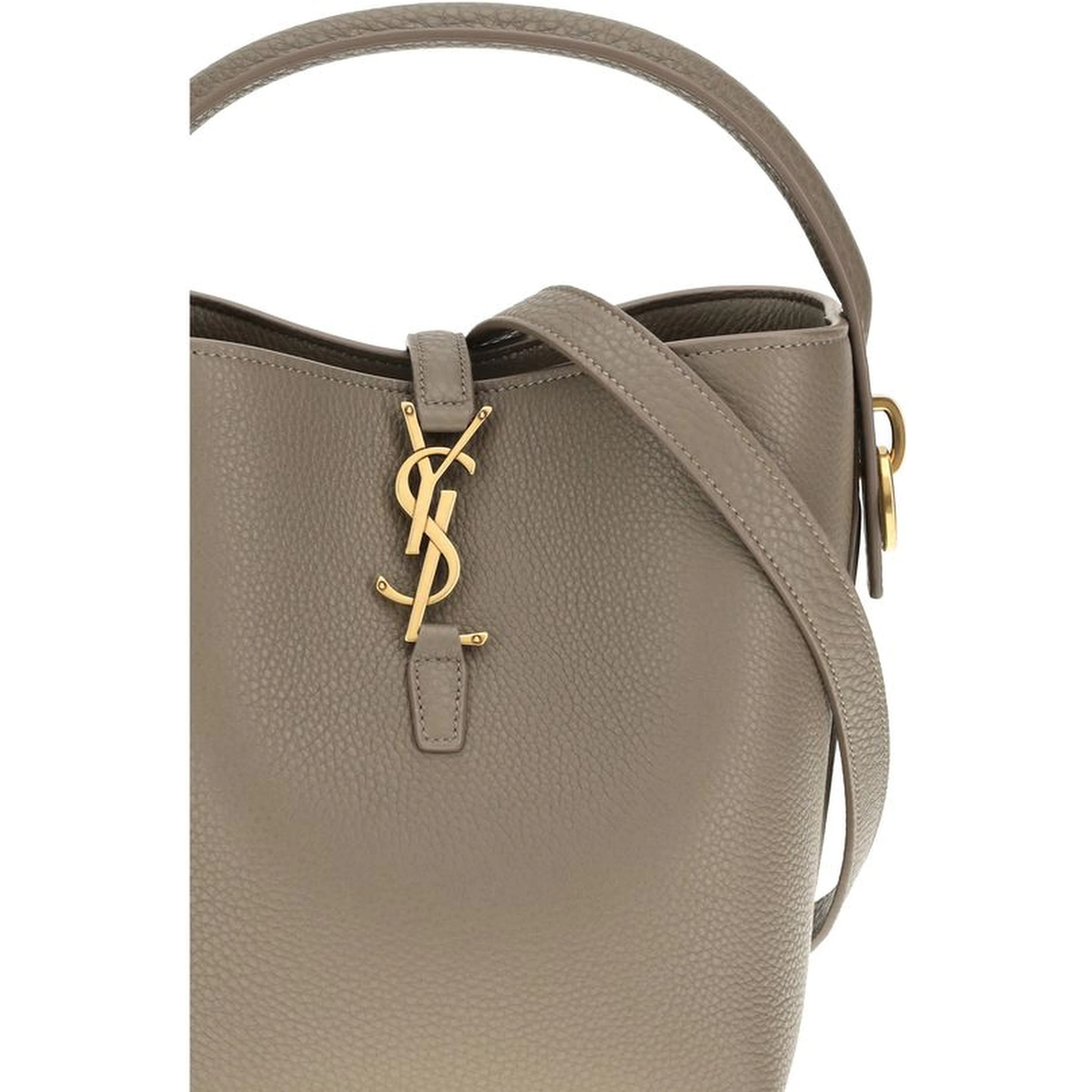 Beige Calf Leather Bos Taurus Backet Bag