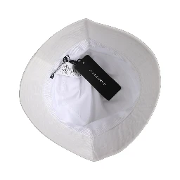 Men White Nylon Wide Brim Bucket Capello Hat