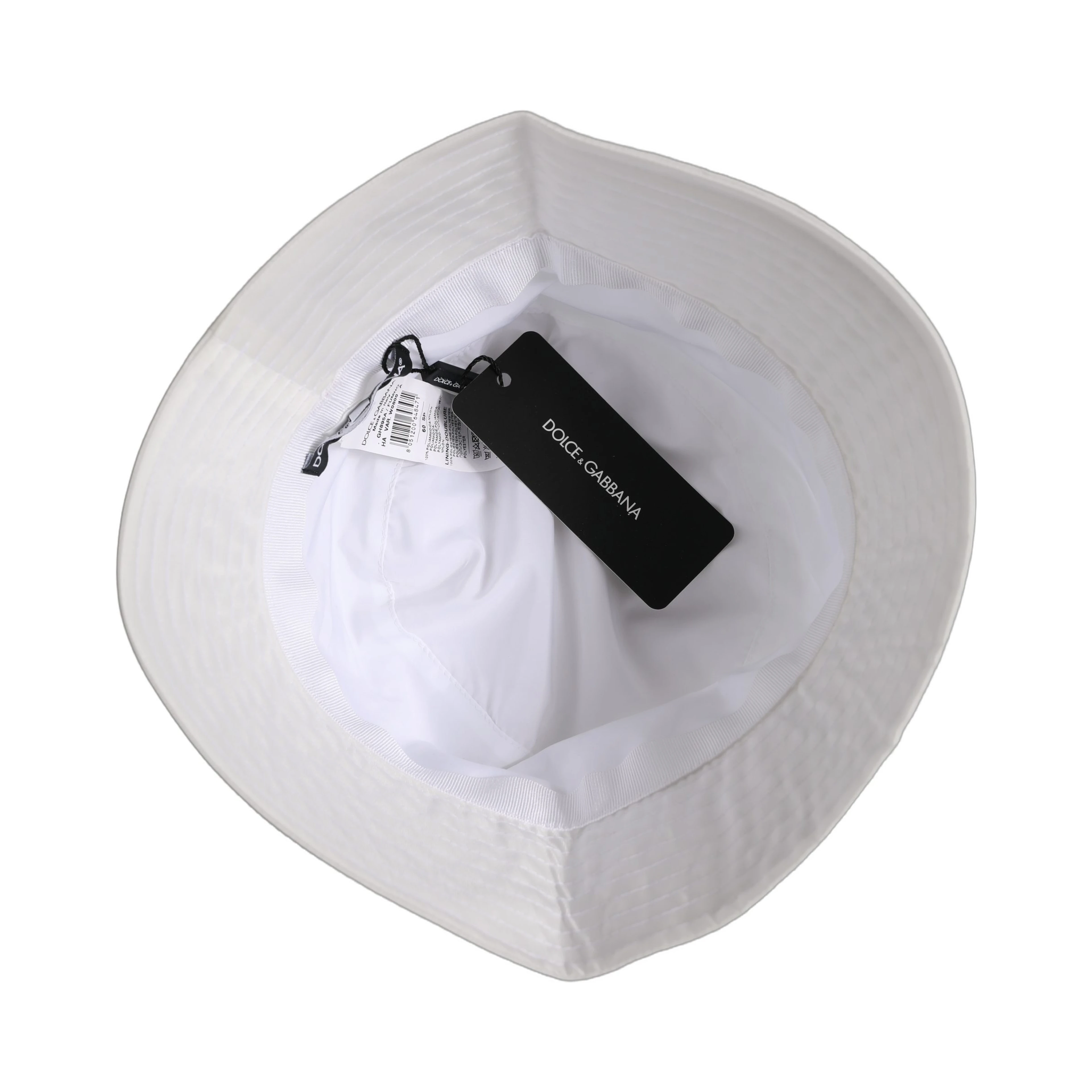 Men White Nylon Wide Brim Bucket Capello Hat