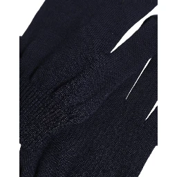 Men Dark Blue Cashmere Knitted Winter Gloves