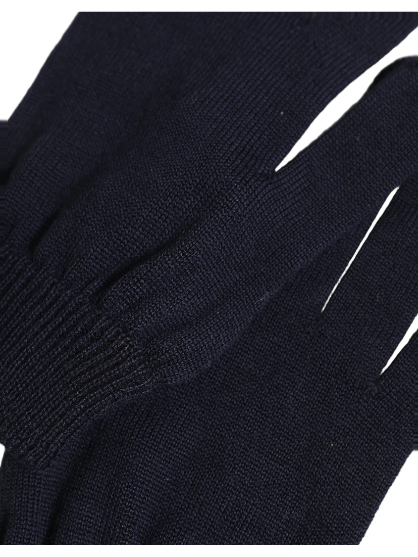 Men Dark Blue Cashmere Knitted Winter Gloves