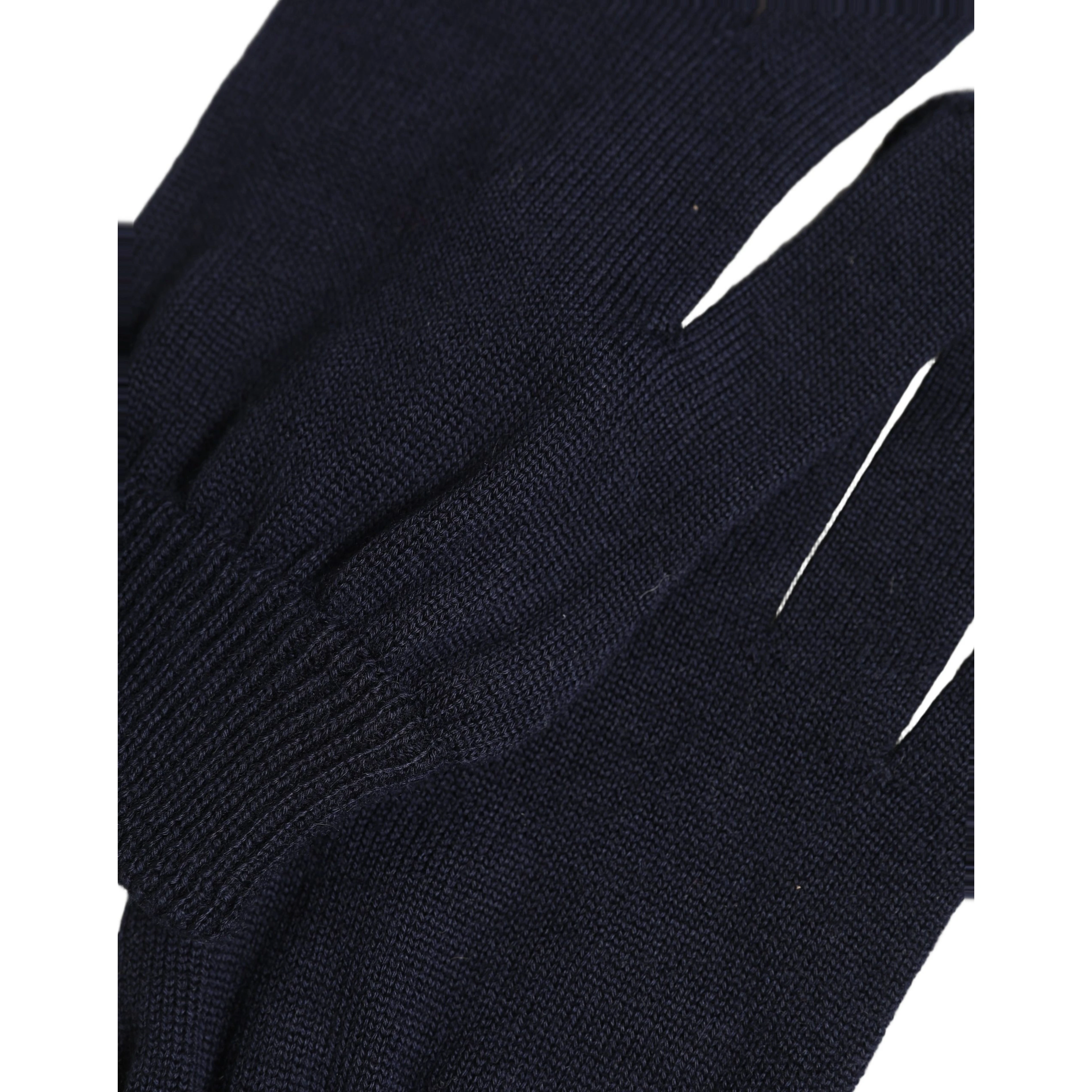 Men Dark Blue Cashmere Knitted Winter Gloves