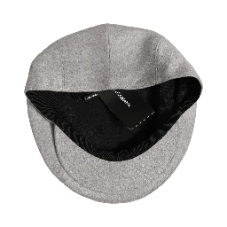 Men Light Grey Cashmere Newsboy Cabbie Cap Hat