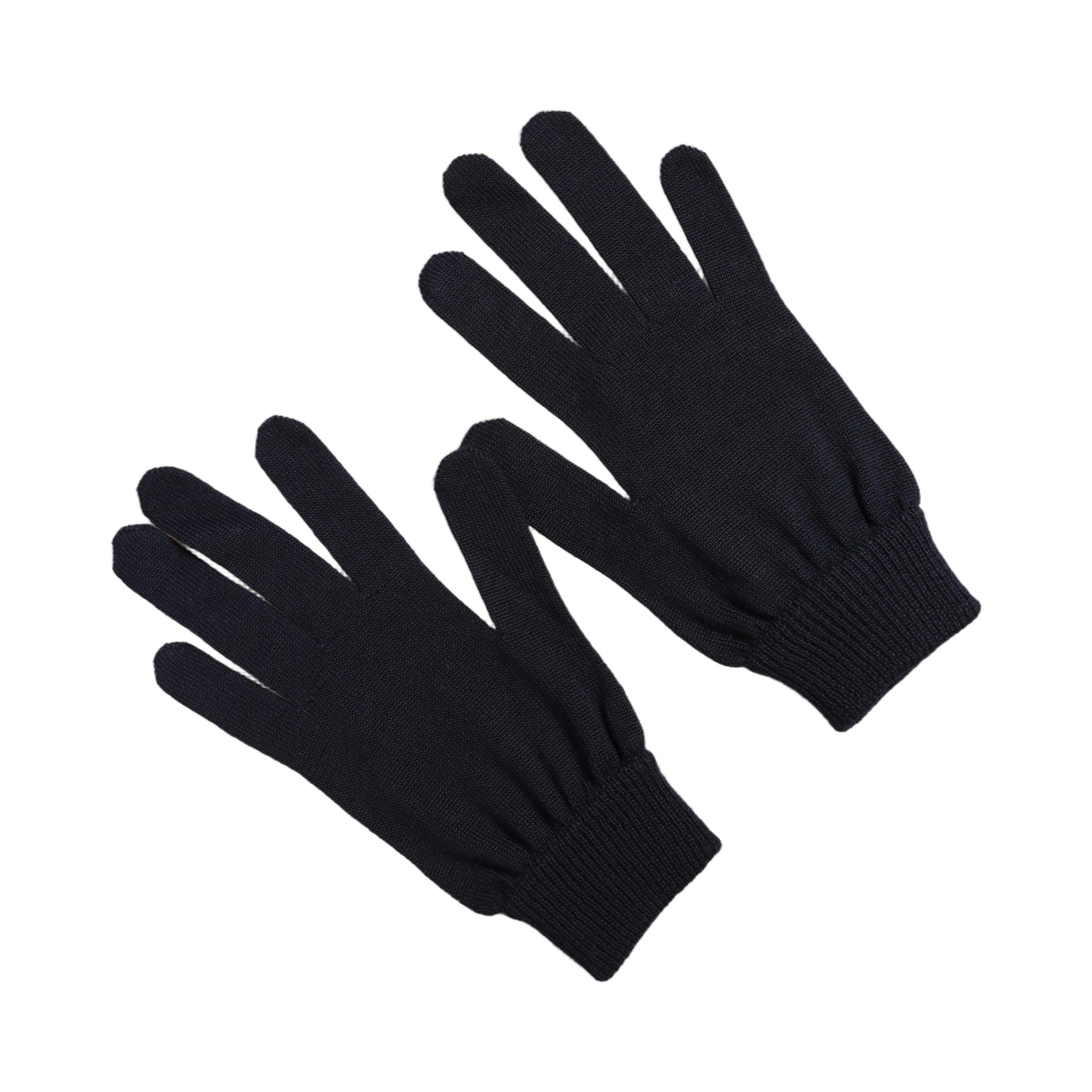 Men Dark Blue Cashmere Knitted Winter Gloves