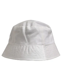 Men White Nylon Wide Brim Bucket Capello Hat
