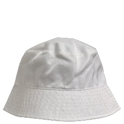 Men White Nylon Wide Brim Bucket Capello Hat