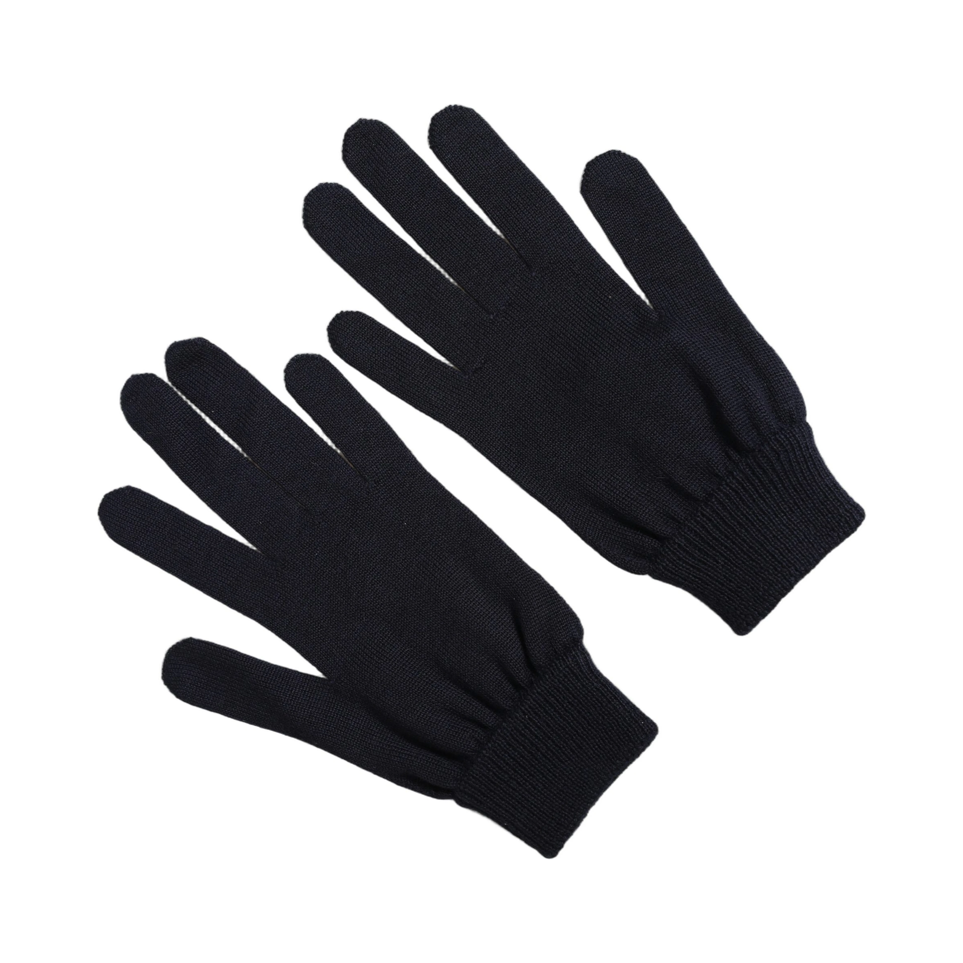 Men Dark Blue Cashmere Knitted Winter Gloves