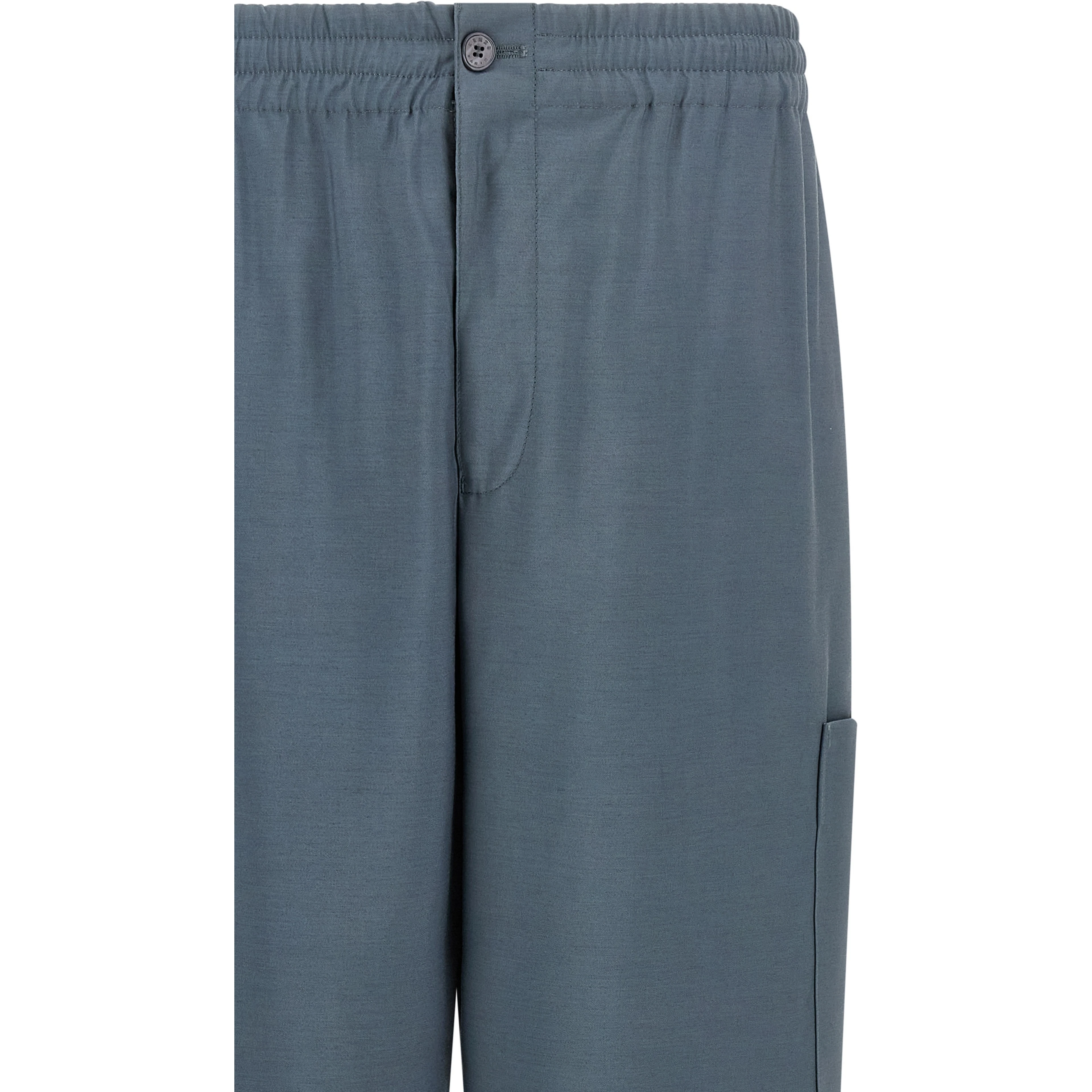 Gray Wool Cargo Pants