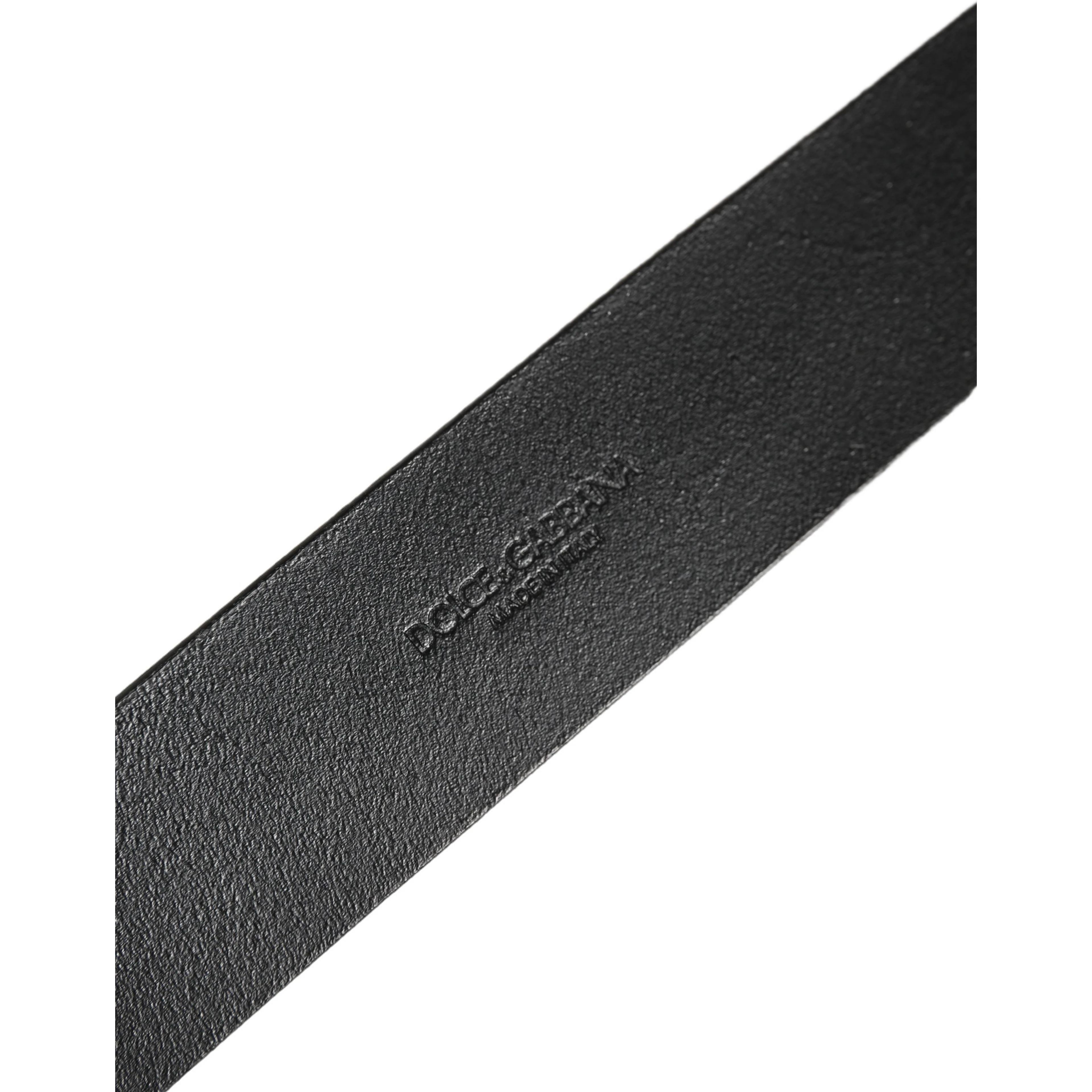 Black Leather Brushed Metal Buckle Men Belt