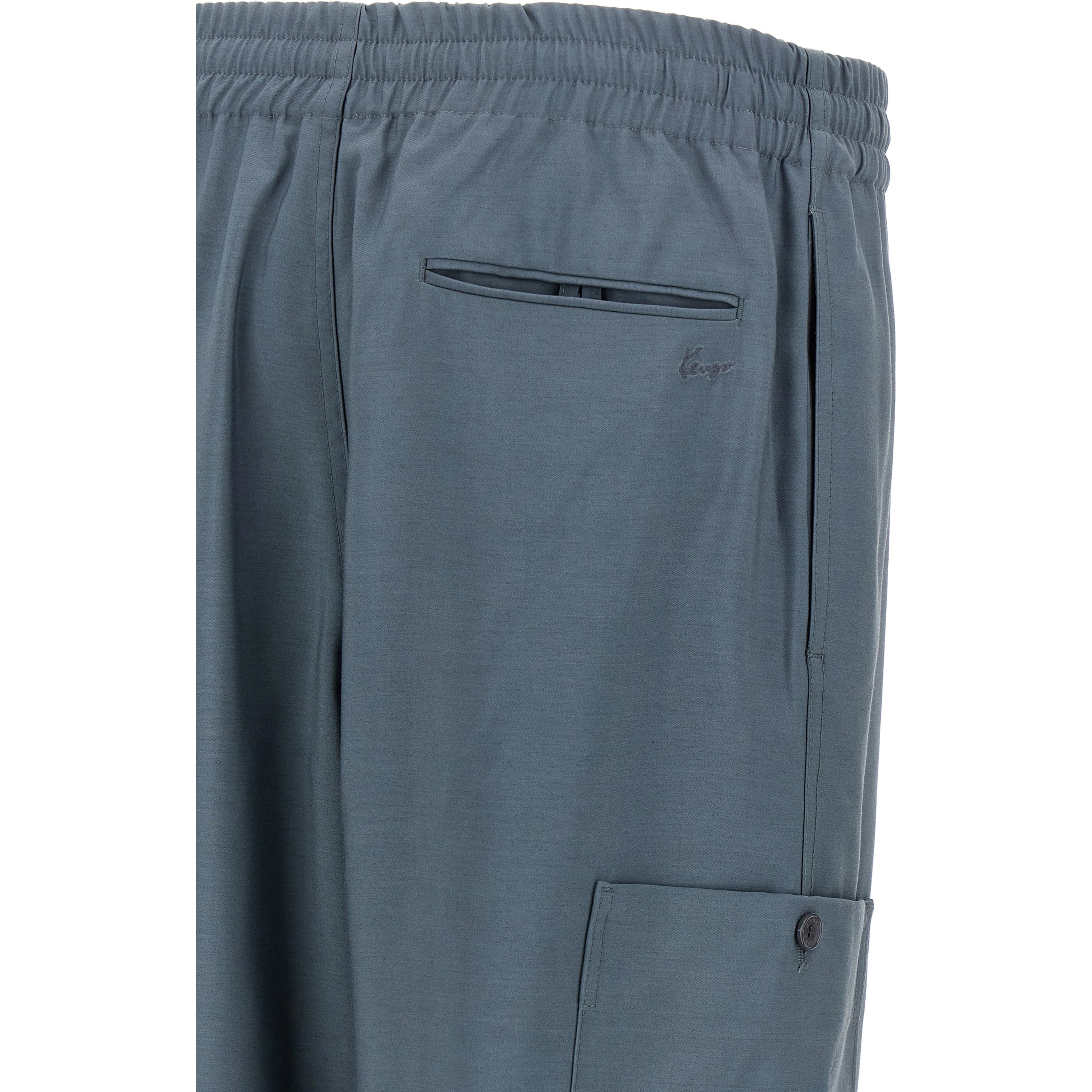 Gray Wool Cargo Pants