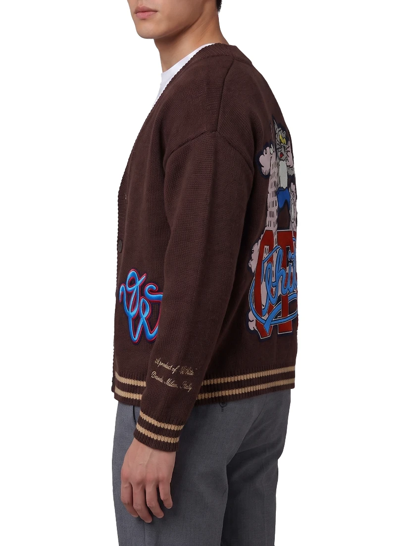 Cat Off Varsity knit cardigan