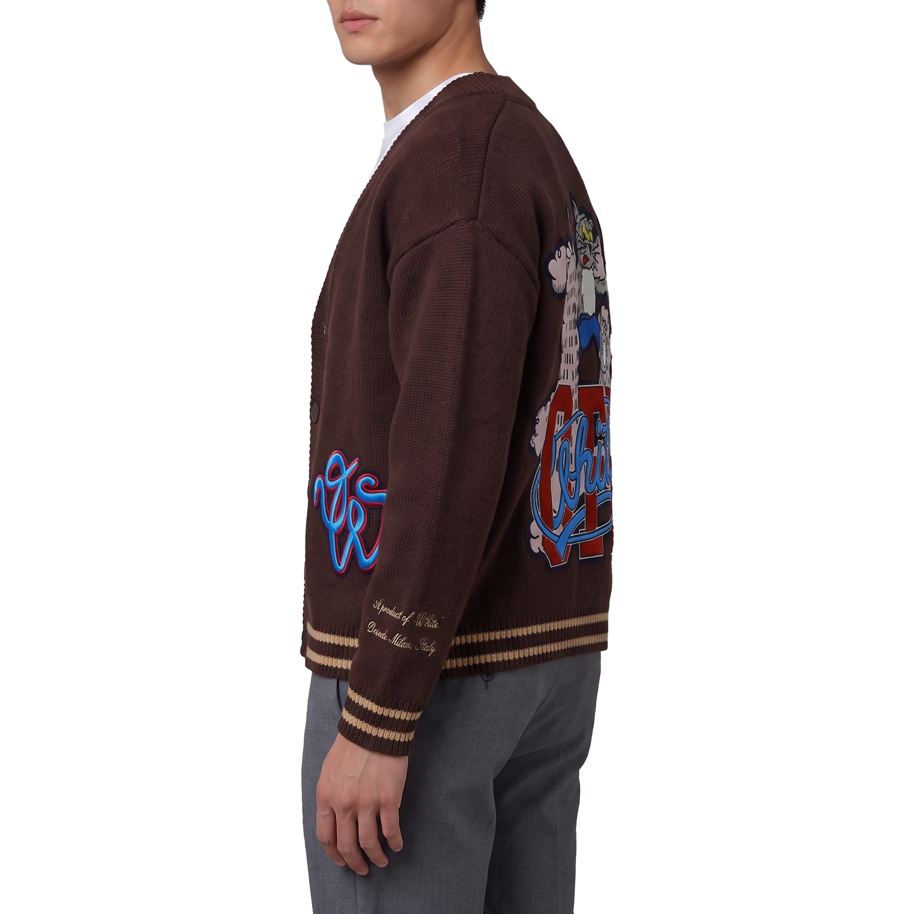 Cat Off Varsity knit cardigan