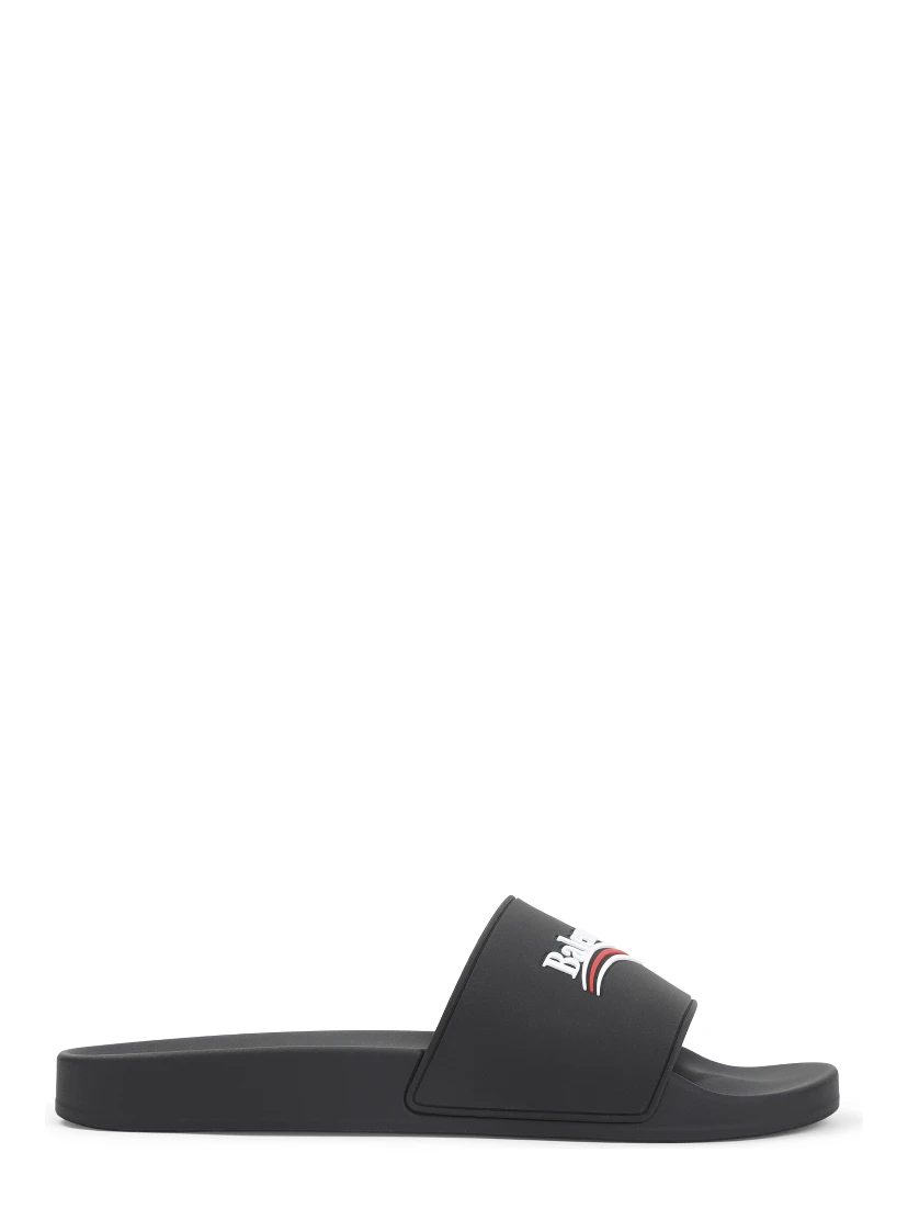 Balenciaga Pool Rubber Political Logo Slide