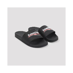 Balenciaga Pool Rubber Political Logo Slide
