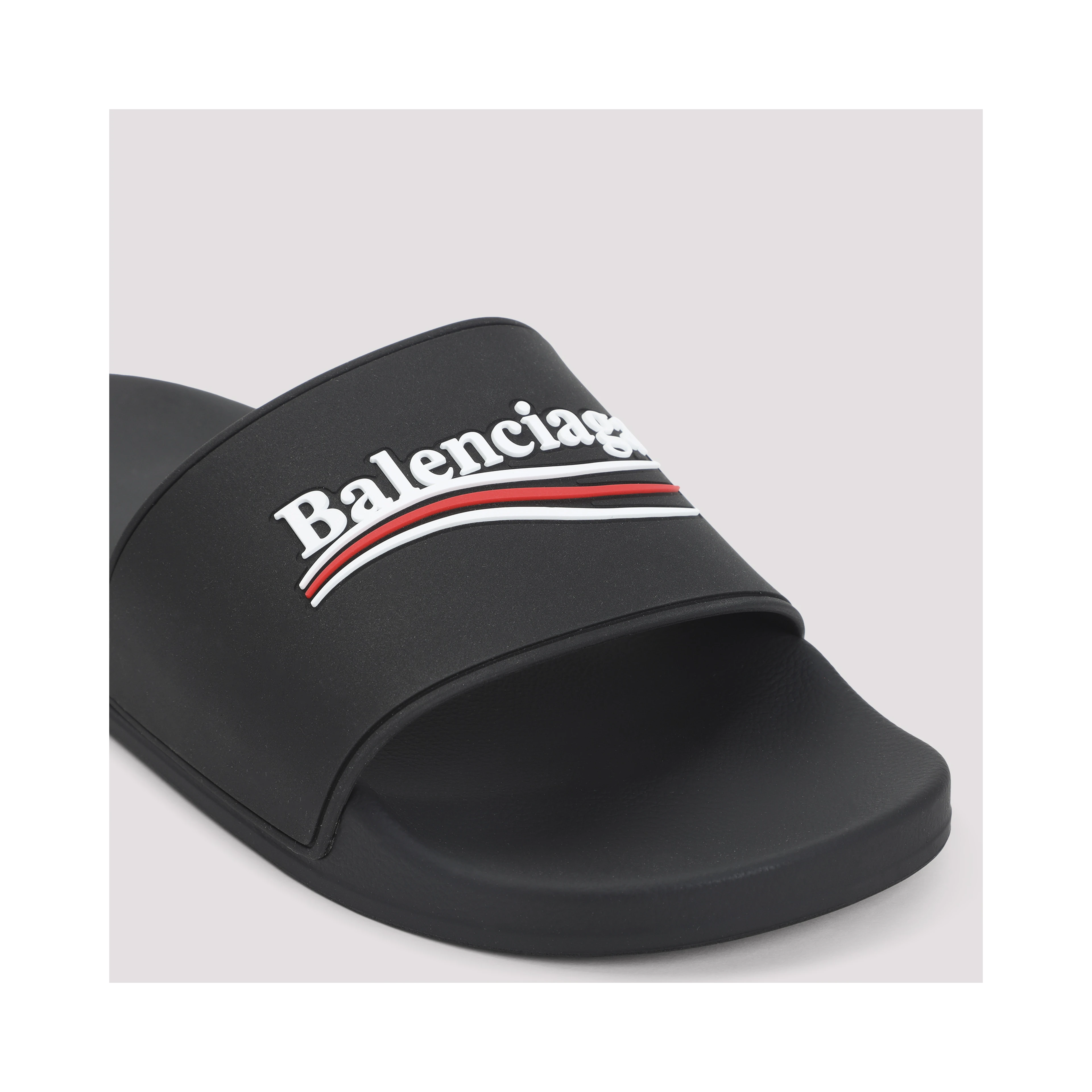 Balenciaga Pool Rubber Political Logo Slide