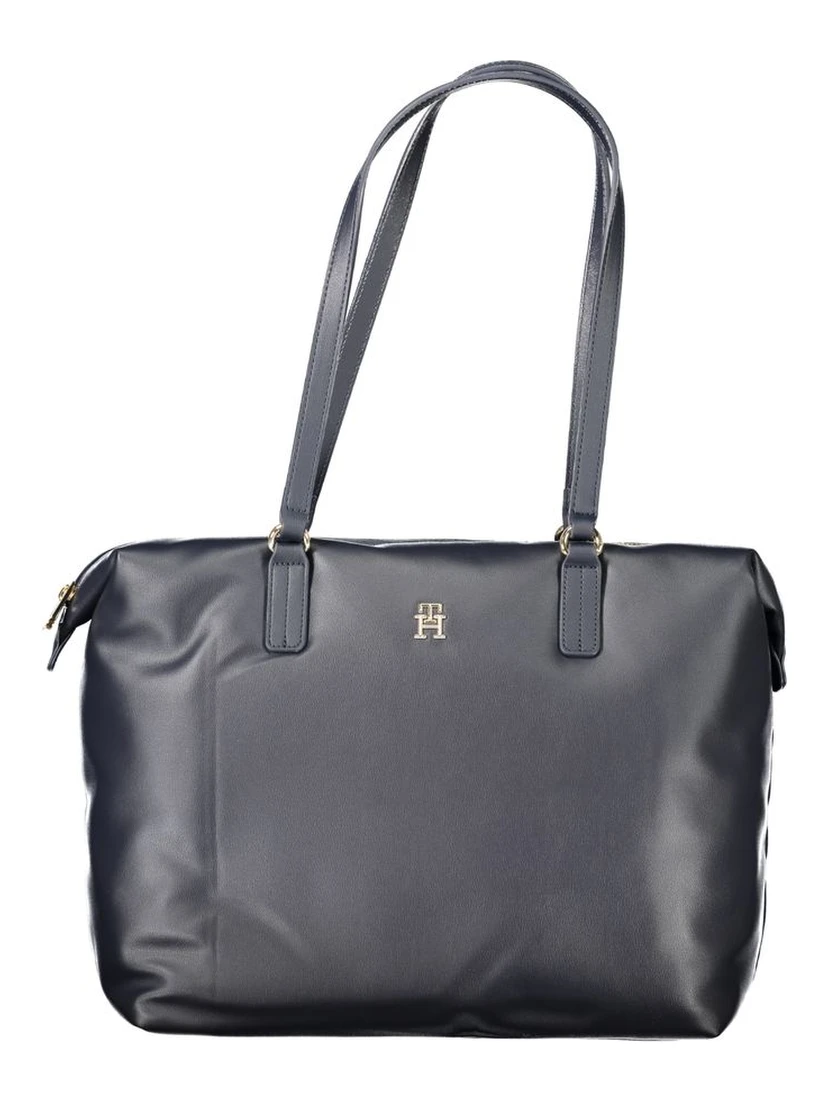 Blue Polyester Women Shoulder Bag