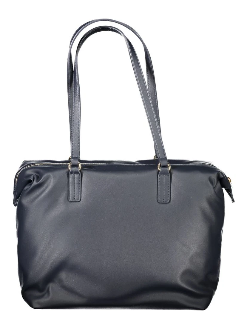 Blue Polyester Women Shoulder Bag