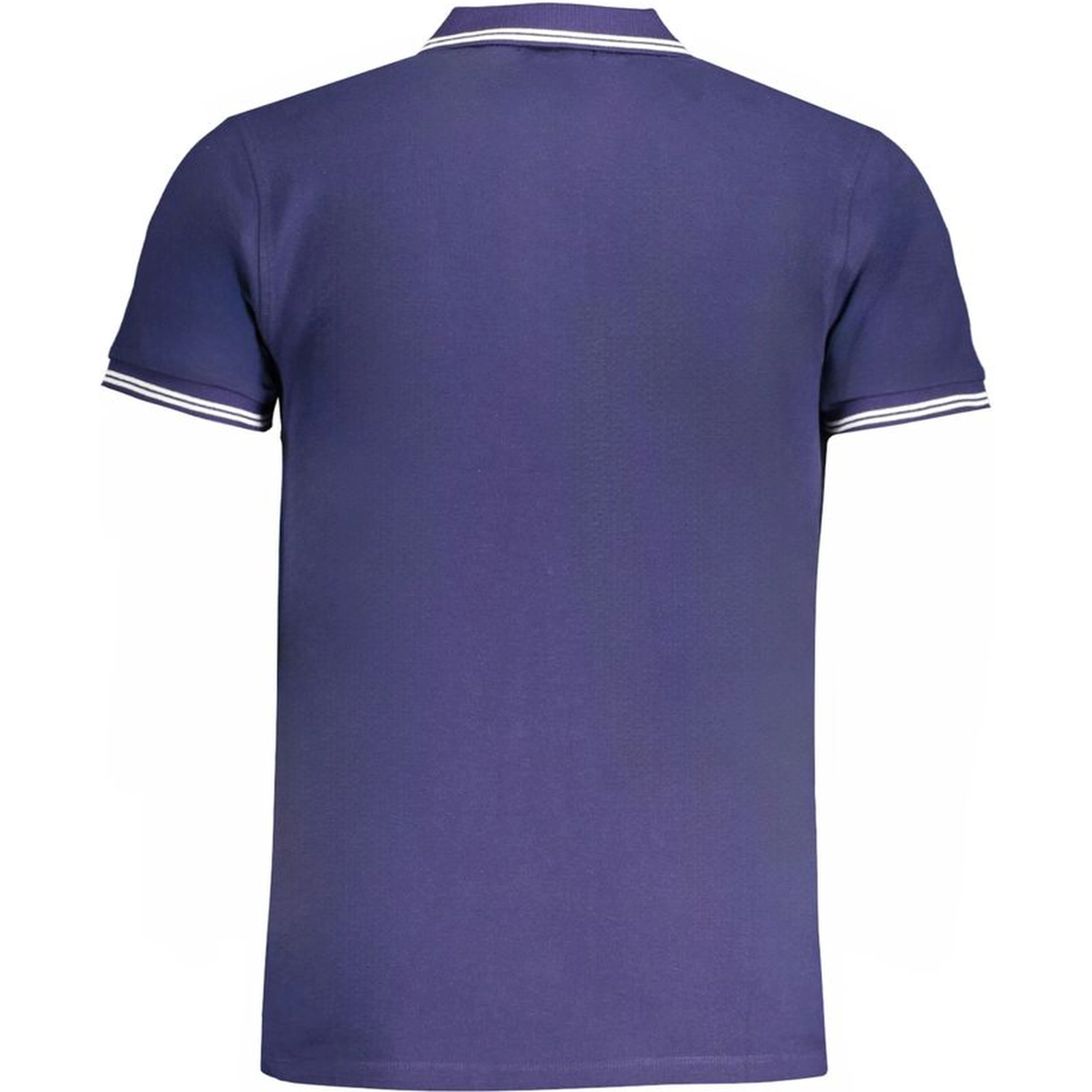 Blue Cotton Men Polo Shirt
