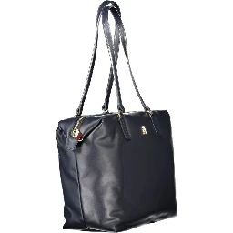 Blue Polyester Women Shoulder Bag