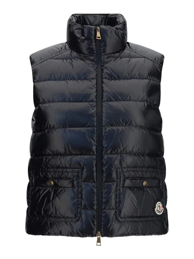 Black Polyamide Sleeveless Jacket