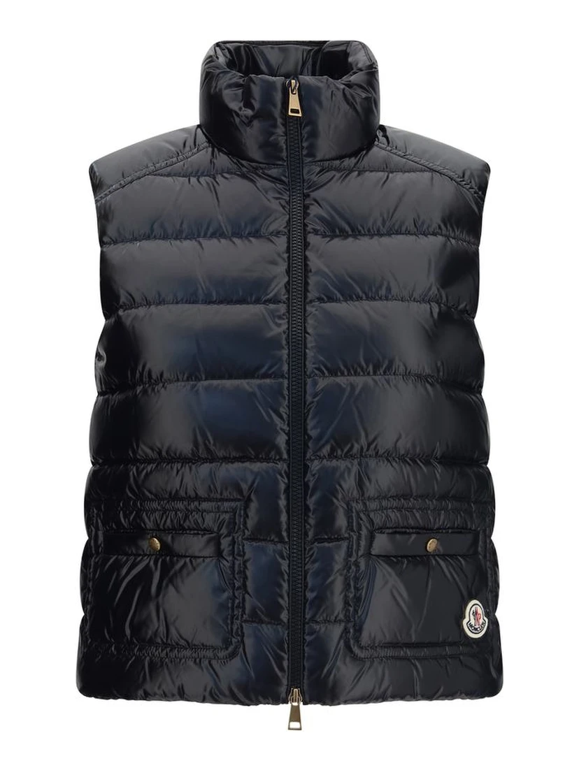 Black Polyamide Sleeveless Jacket