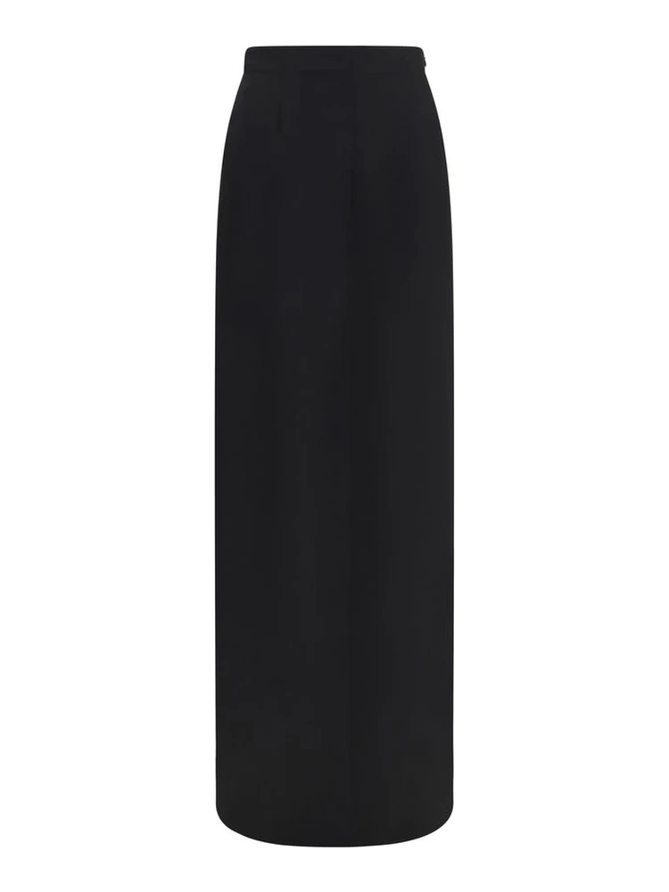 Black Wool Oves Aries Long Skirt