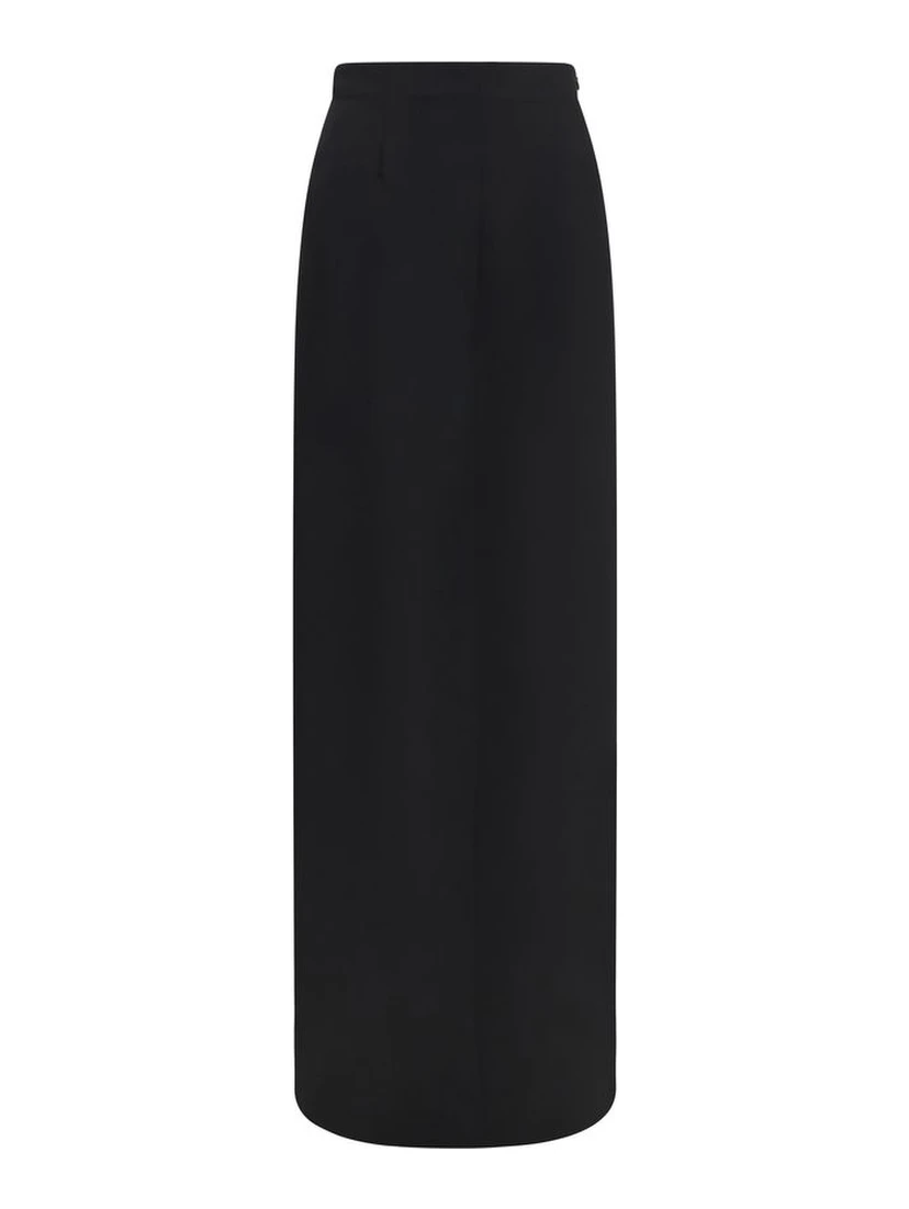 Black Wool Oves Aries Long Skirt