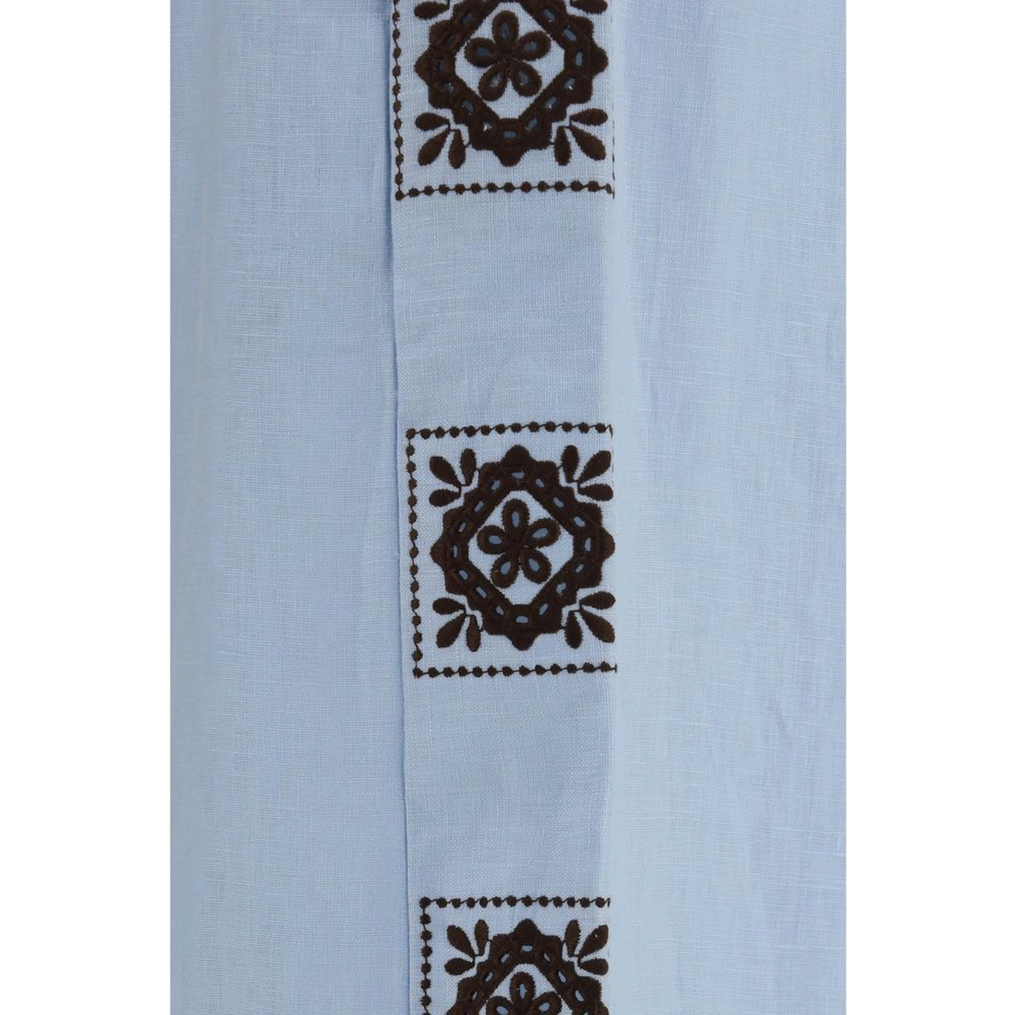Blue Linen Casual Pants