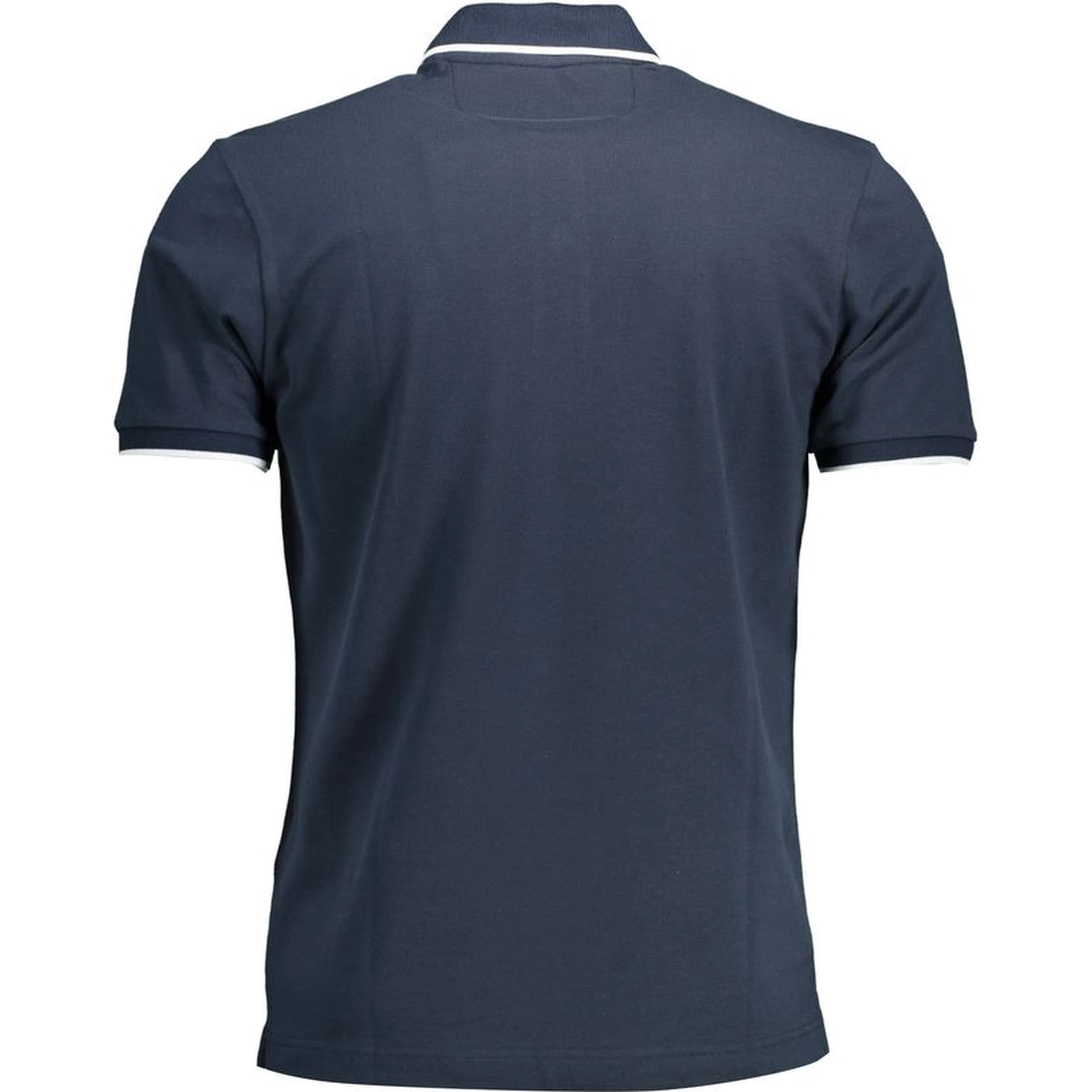 Blue Cotton Men Polo Shirt