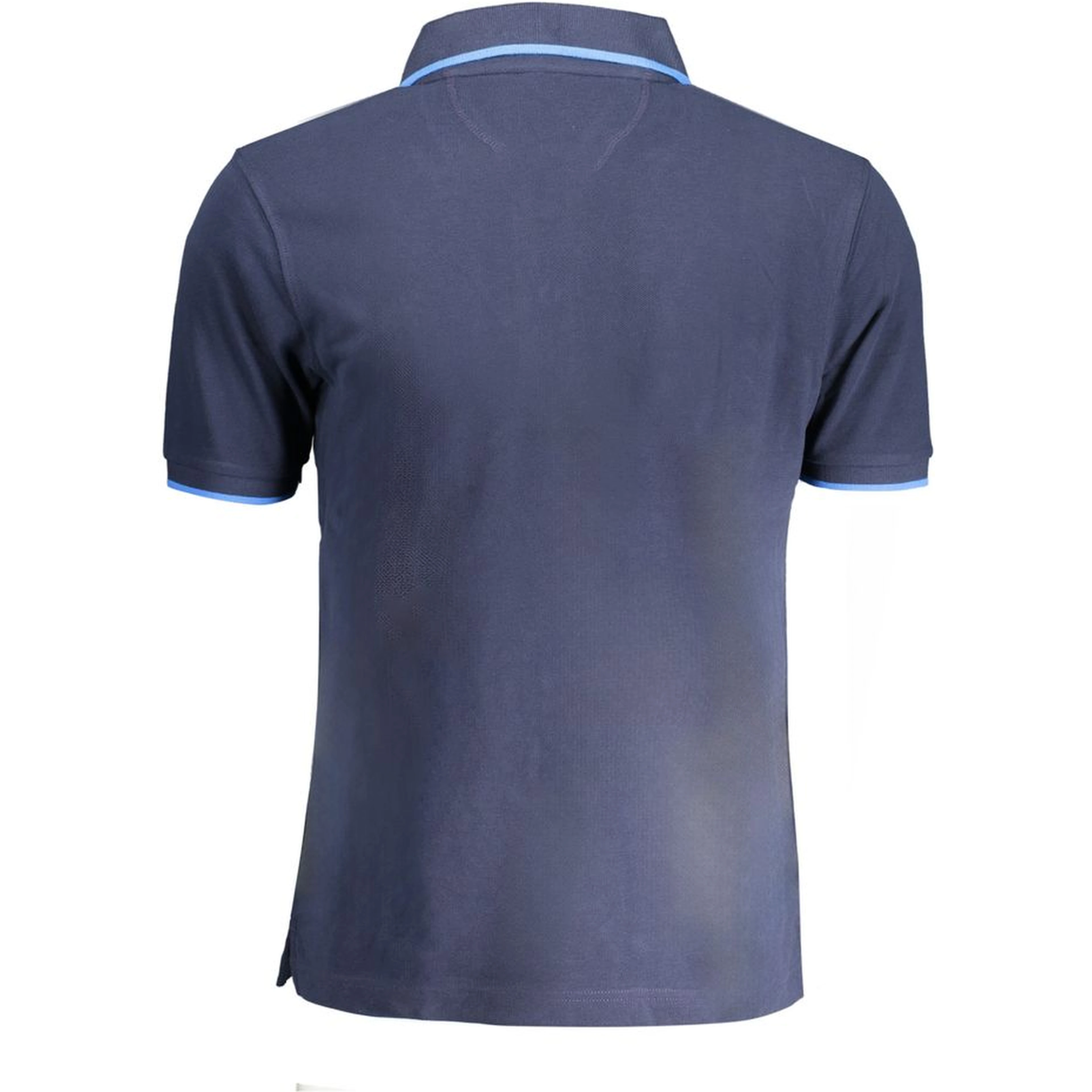 Blue Cotton Men Polo Shirt