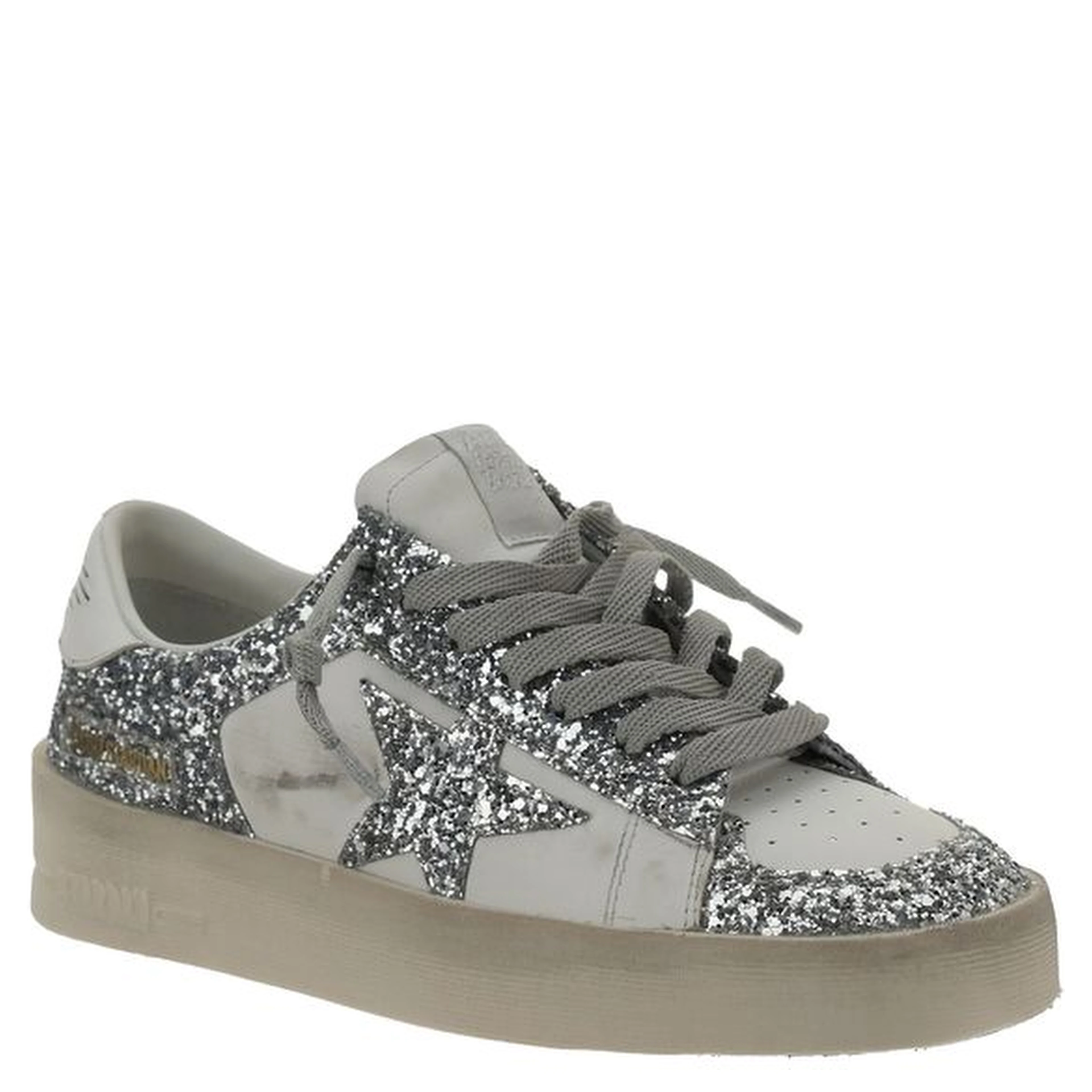 Gray Calf Leather Bos Taurus Low Top Sneakers