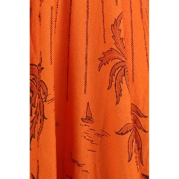 Orange Linen Casual Dress