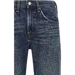 Blue Cotton Bootcut Jeans