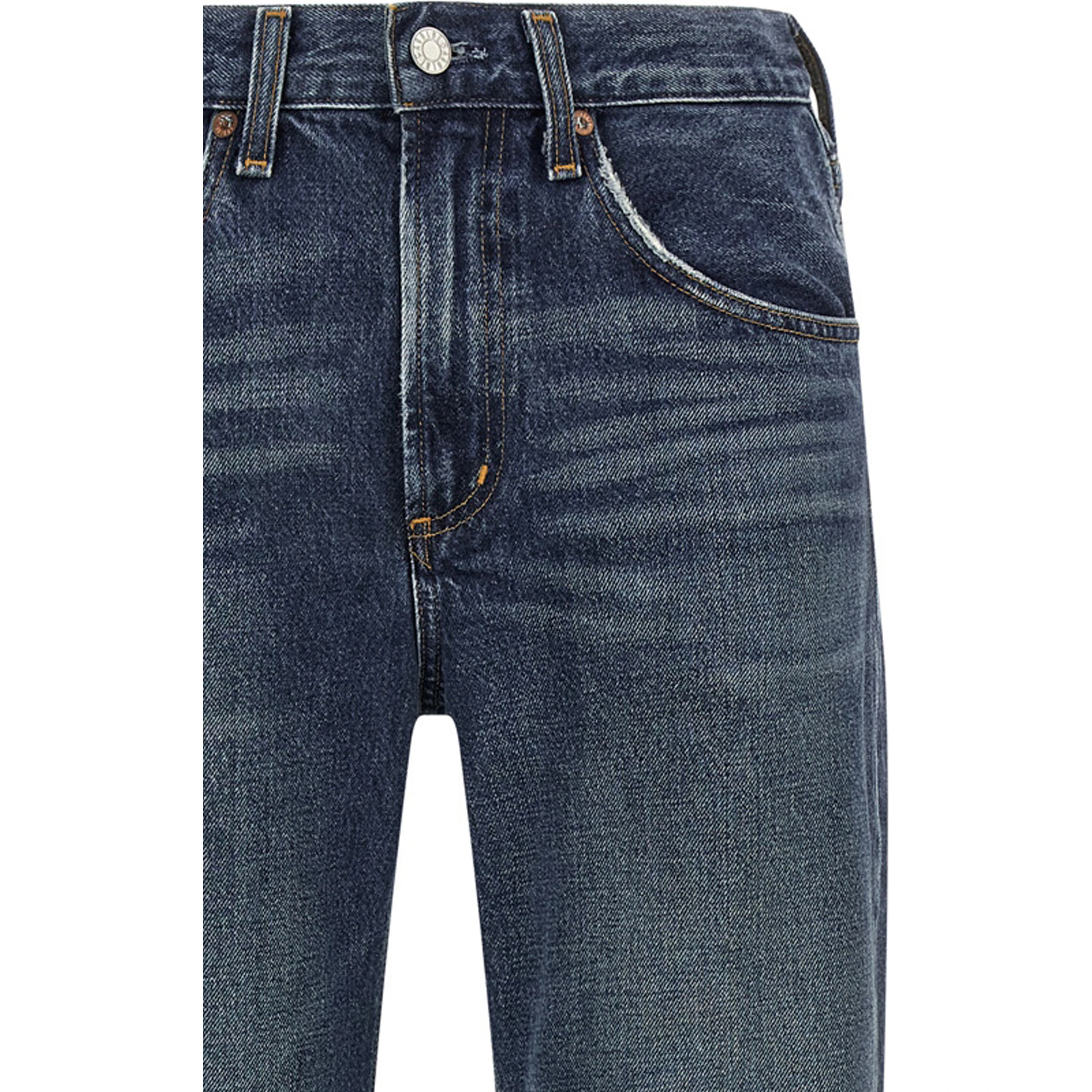 Blue Cotton Bootcut Jeans