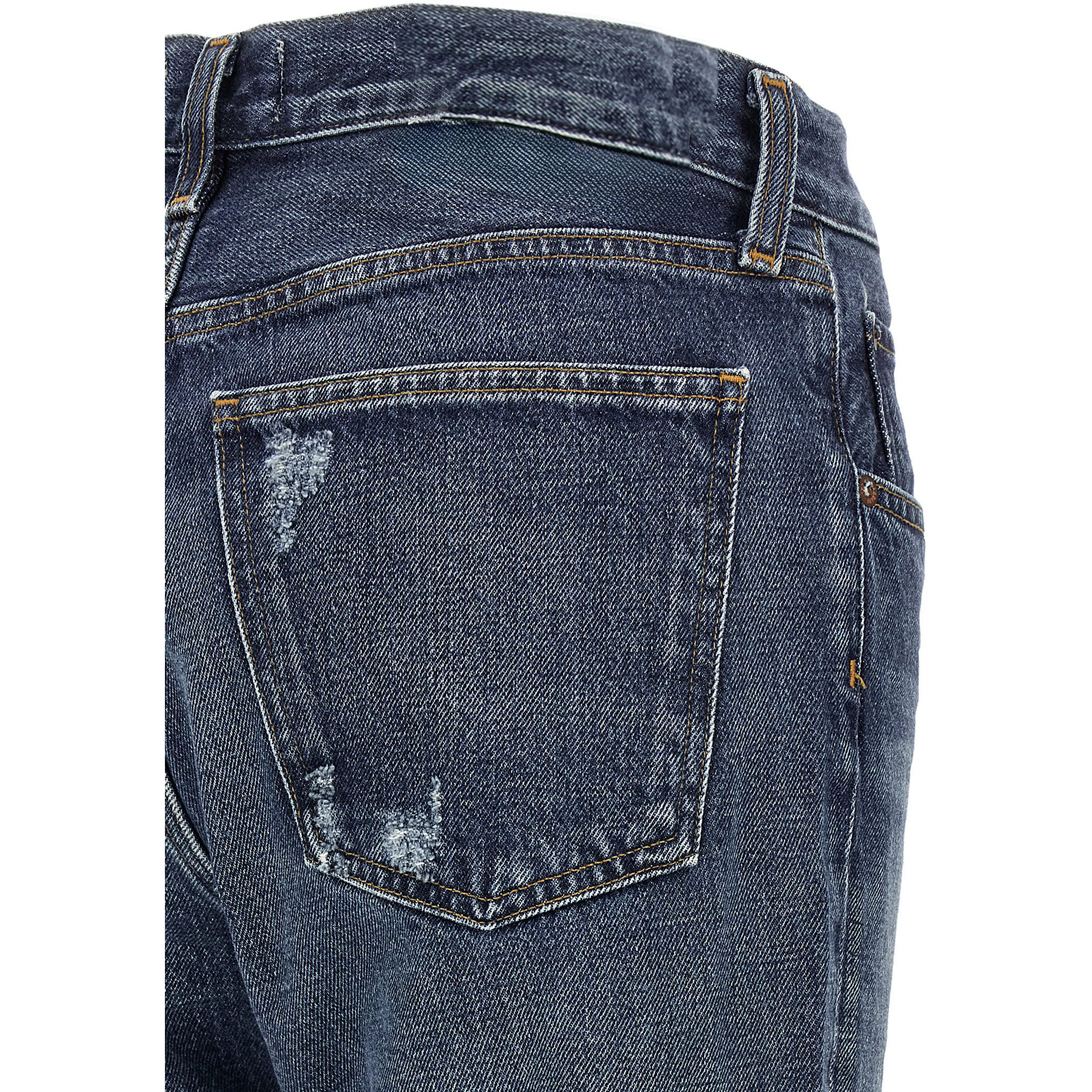 Blue Cotton Bootcut Jeans