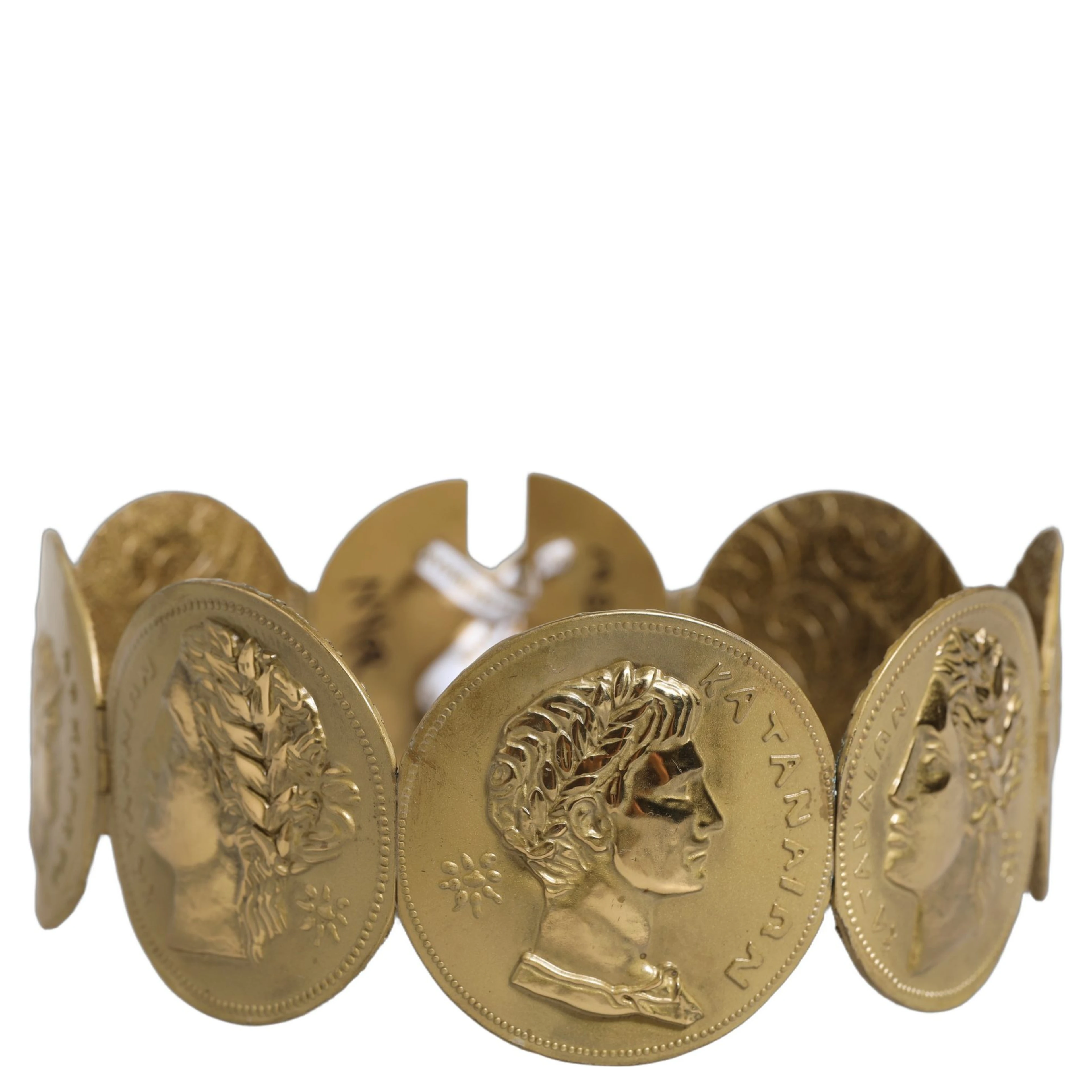Gold Tone Brass Coin Metal Waist Cintura Belt