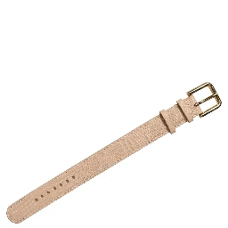 Beige Textured Leather Gold Buckle Belt Strap Bracelet