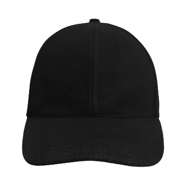 Men Black Wool Baseball Cap 6 Panels Hat