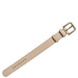 Beige Calfskin Leather Gold Buckle Belt Strap Bracelet