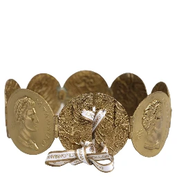 Gold Tone Brass Coin Metal Waist Cintura Belt