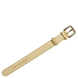 Beige Embossed Leather Gold Buckle Belt Strap Bracelet