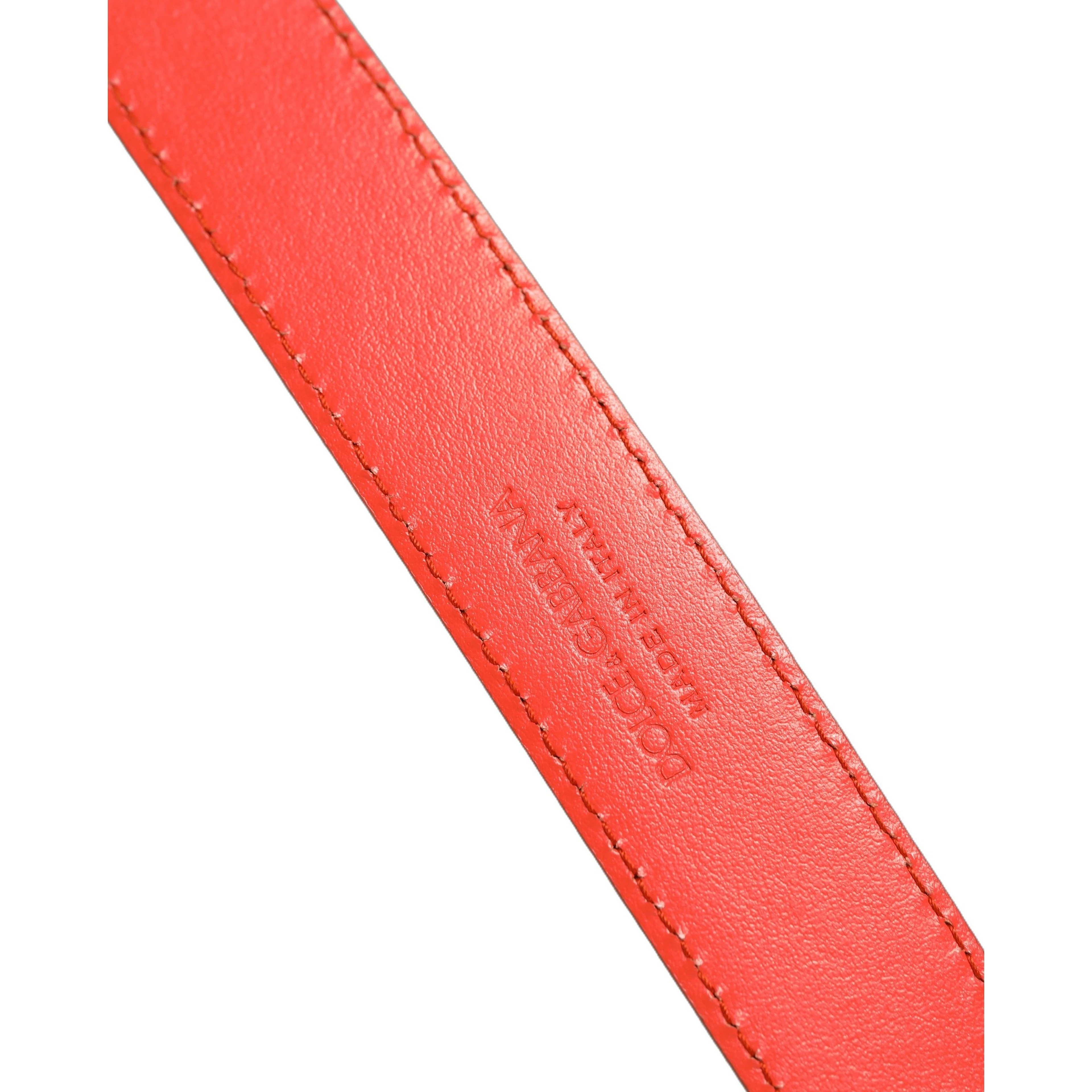 Red Leather Silver Metal Buckle Cintura Belt
