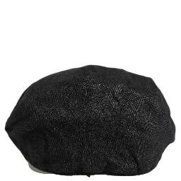 Men Black Cotton Flat Cloth Newsboy Cap Hat